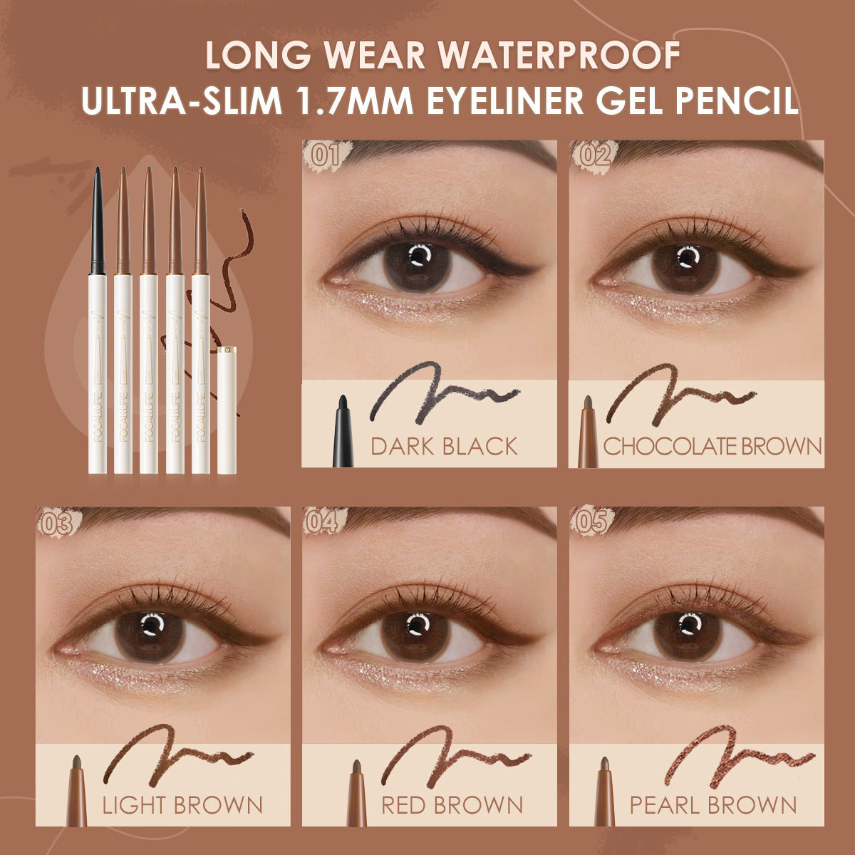 FOCALLURE Waterproof Gel Eyeliner Pencil