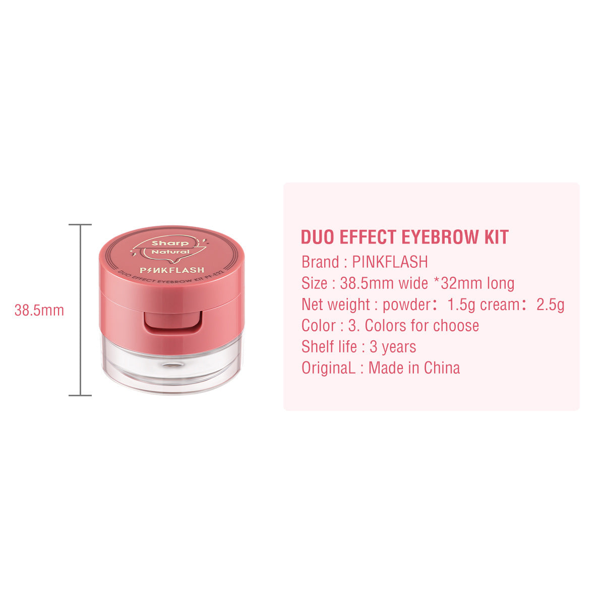 PINKFLASH Dual-Layer Brow Powder & Pomade Kit