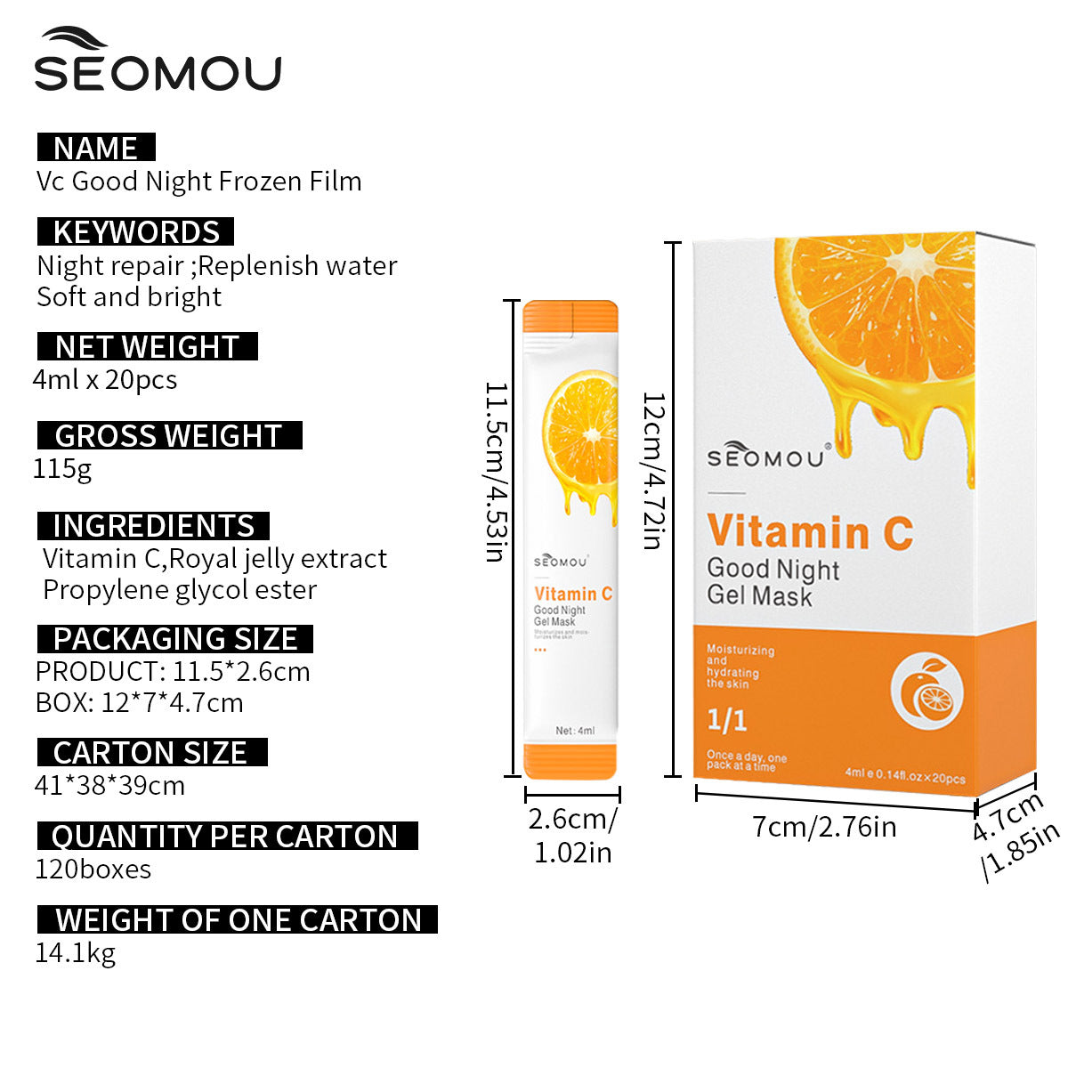 SEOMOU VC Skincare Set – Facial Care Serum & Moisturizing Cream