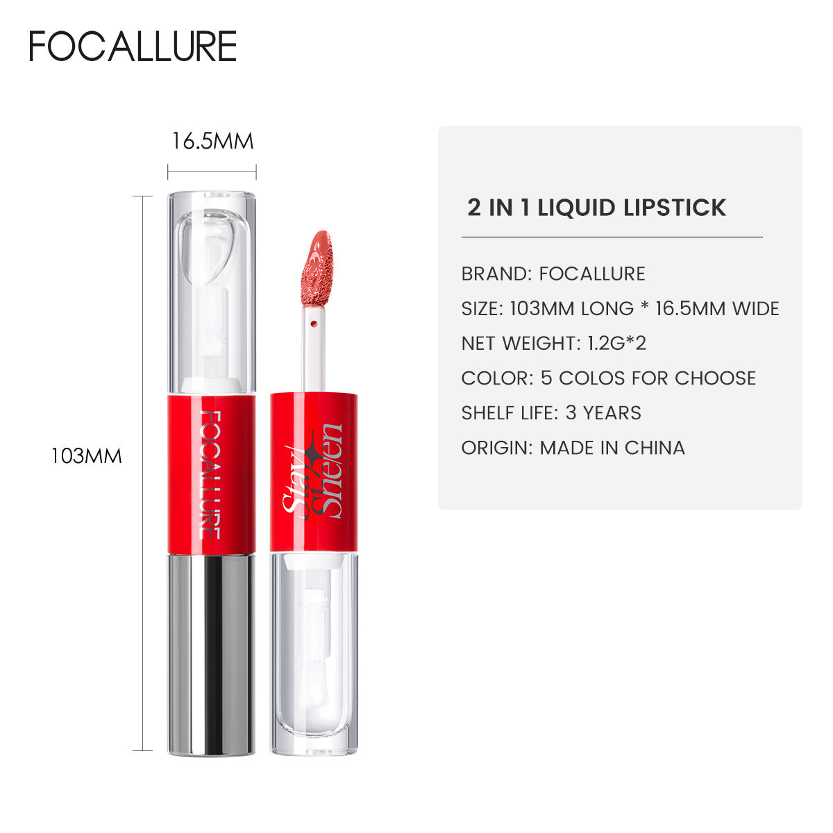 FOCALLURE Dual-Ended Matte Lip Stain + Gloss