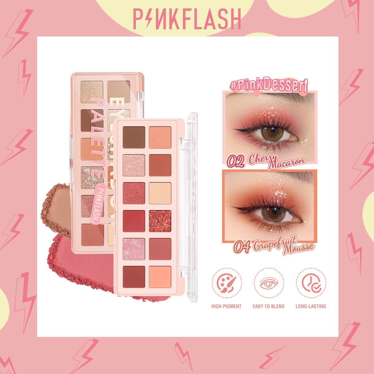 PINKFLASH 12-Color Eyeshadow Palette