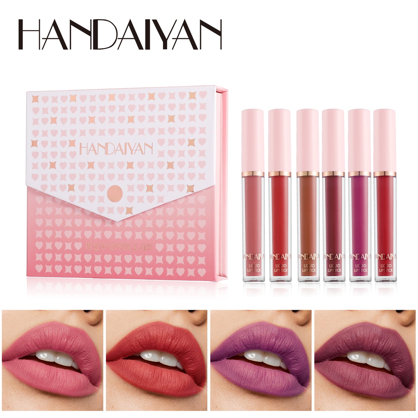 HANDAIYAN 6-Color Long-Lasting Liquid Lipstick Set