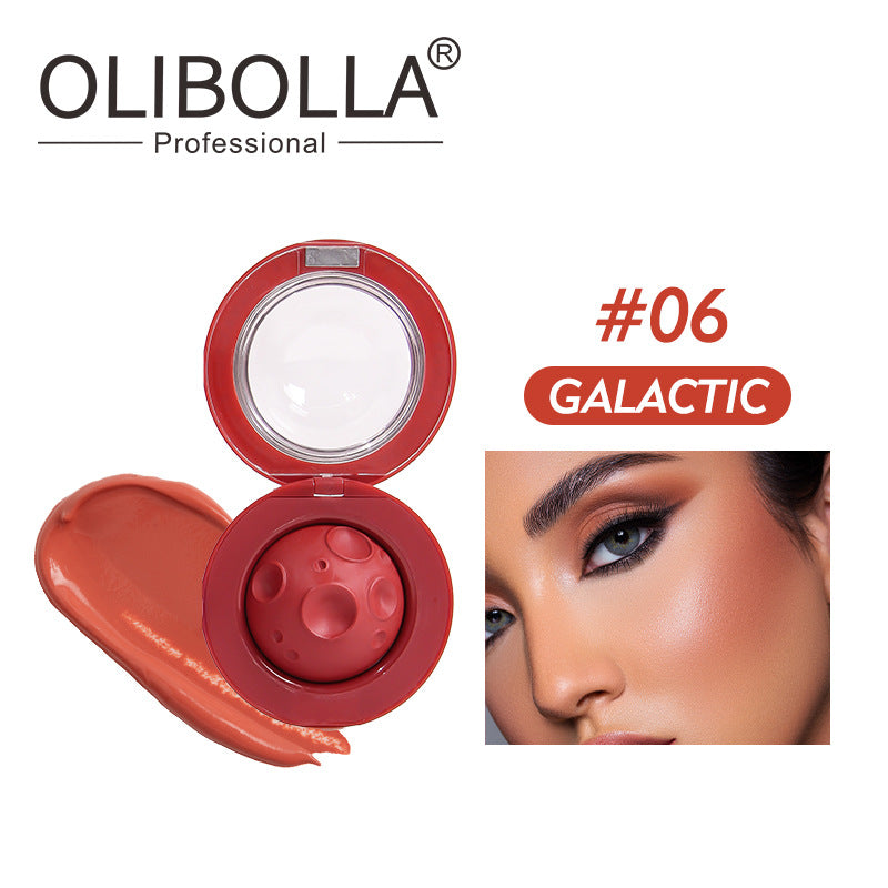 OLIBOLLA Moon-Shaped Velvet Glow Blush & Lip Mud 2-in-1