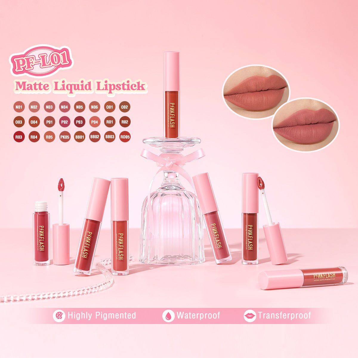 PINKFLASH Hydrating Transfer-Proof Matte Liquid Lipstick