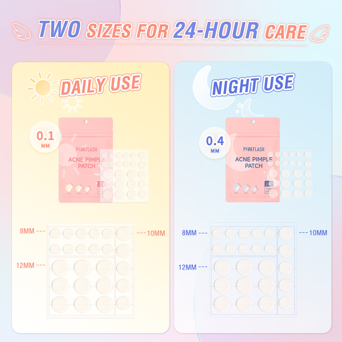 PINKFLASH Day & Night Invisible Acne Patches