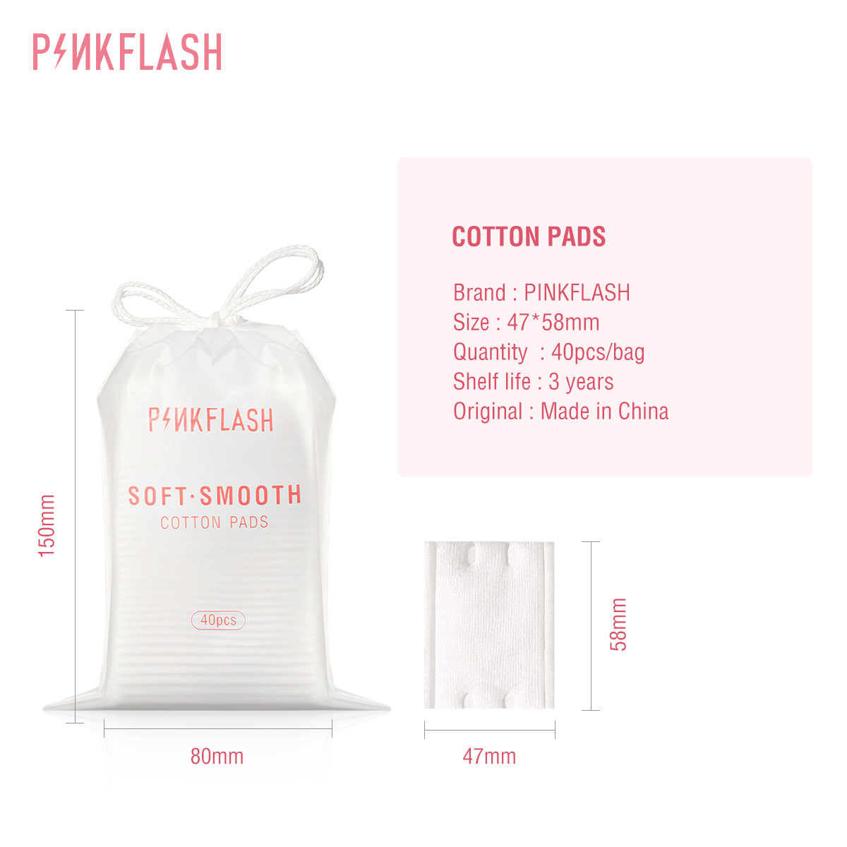 PINKFLASH Single-Use Cleansing & Soothing Cotton Pads