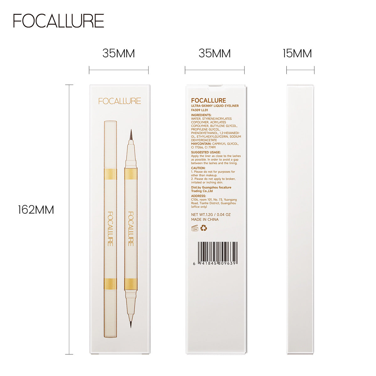 FOCALLURE Dual-Ended Liquid Eyeliner Pen