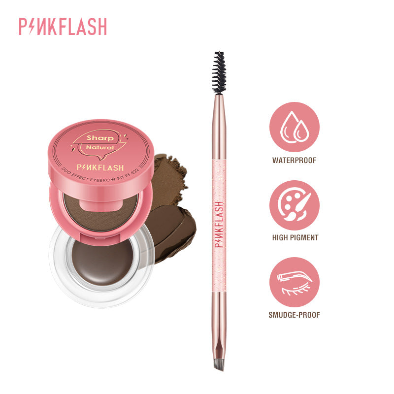 PINKFLASH Dual-Layer Brow Powder & Pomade Kit