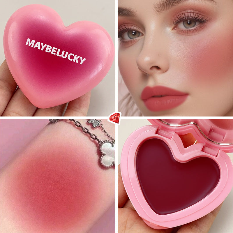 MAYBELUCKY Gradient Heart Lip Mud – 3-in-1 Blush & Eyeshadow (Matte)