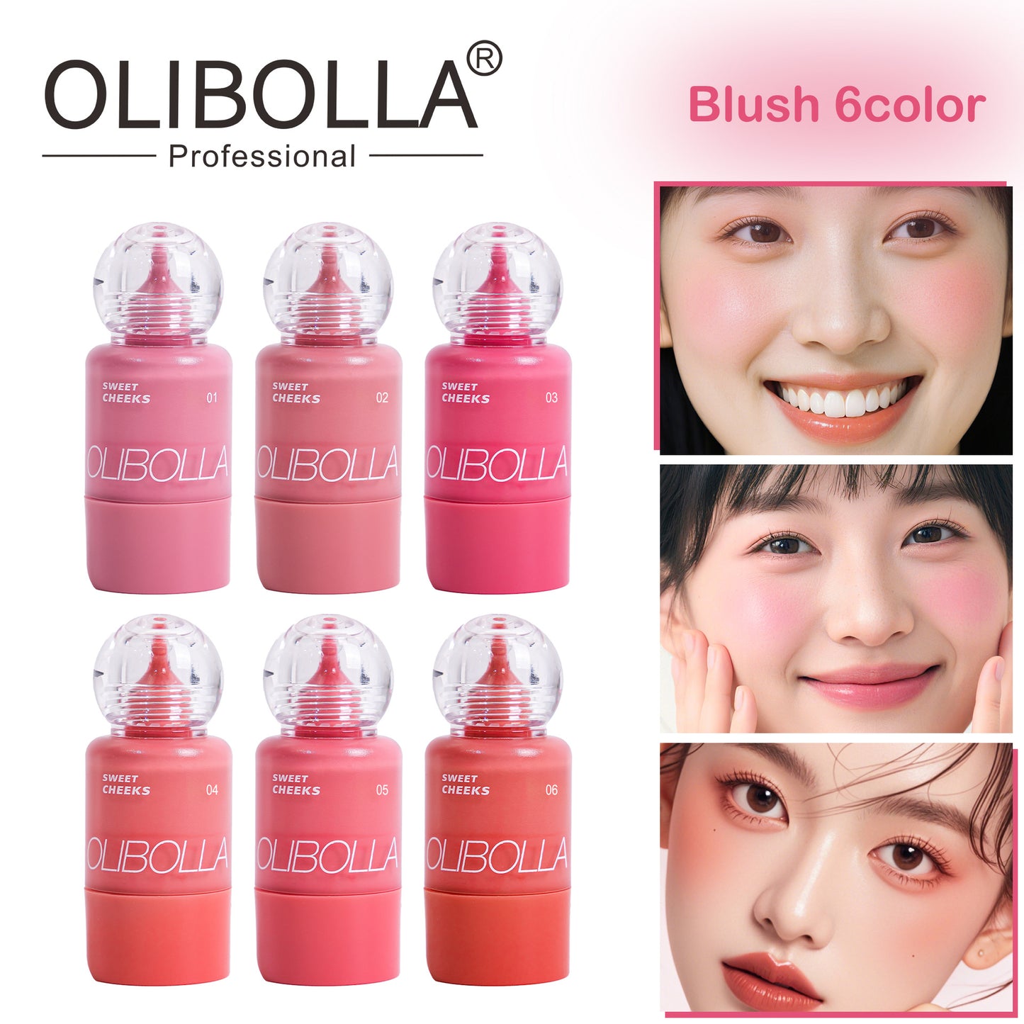 OLIBOLLA Baby Bottle Pump Blush | Dewy Liquid Blush | Long-Lasting Glow | Wholesale 12pcs MOQ | Worldwide Shipping