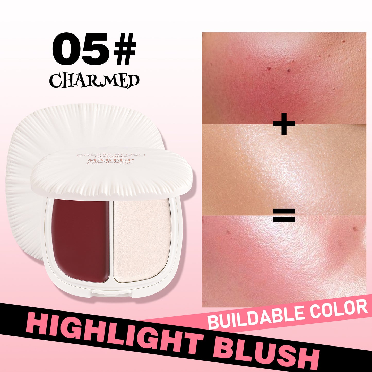 HANDAIYAN 2-in-1 Blush & Highlighter Palette