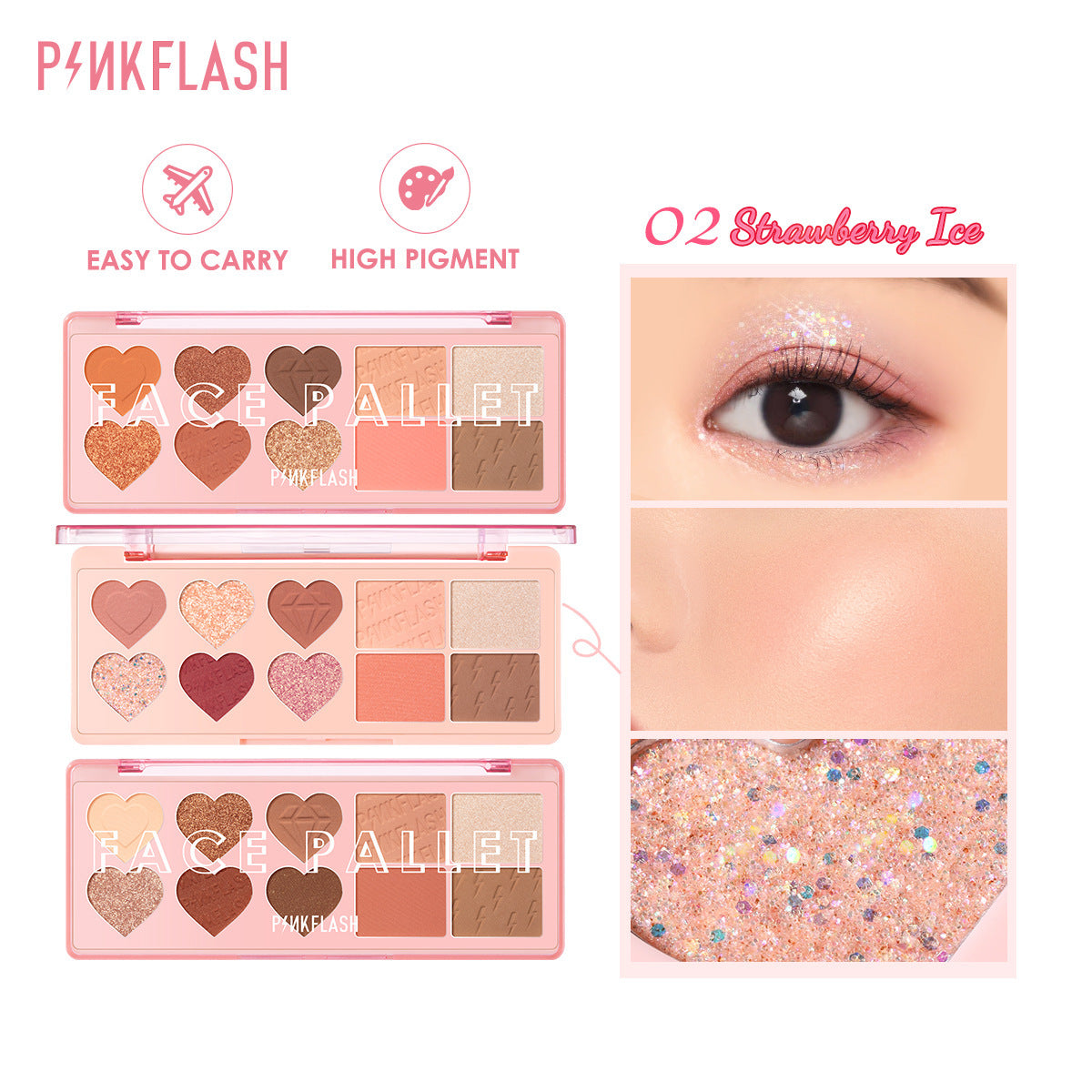 PINKFLASH All-in-One Blush, Highlighter & Eyeshadow Palette
