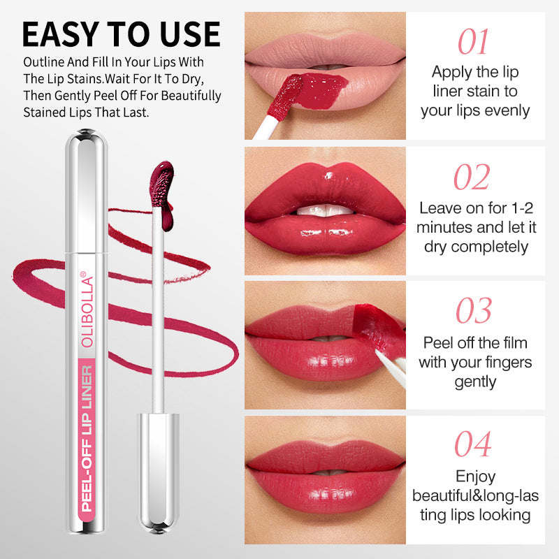 OLIBOLLA 5-Color Peel-Off Lip Liner | Waterproof, Long-Lasting, Smudge-Proof | Wholesale 12pcs MOQ | Worldwide Shipping