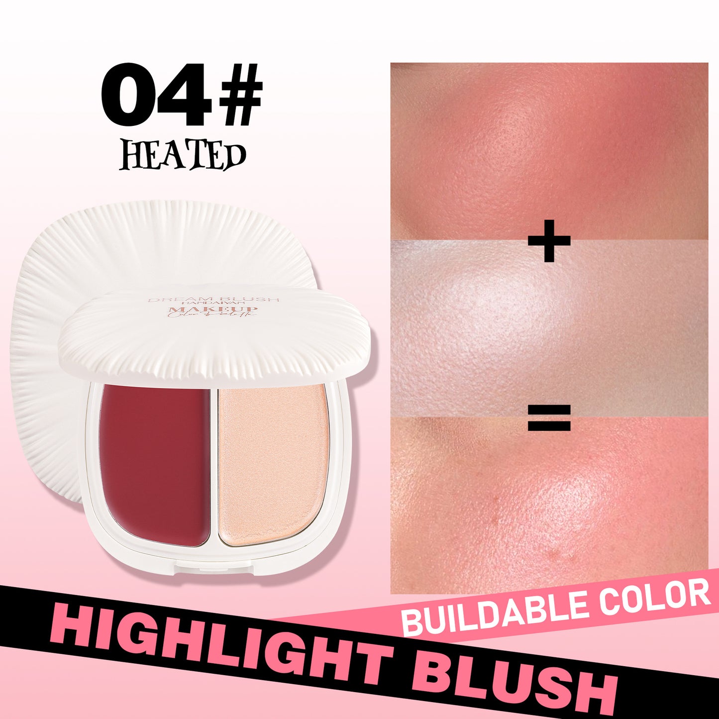 HANDAIYAN 2-in-1 Blush & Highlighter Palette