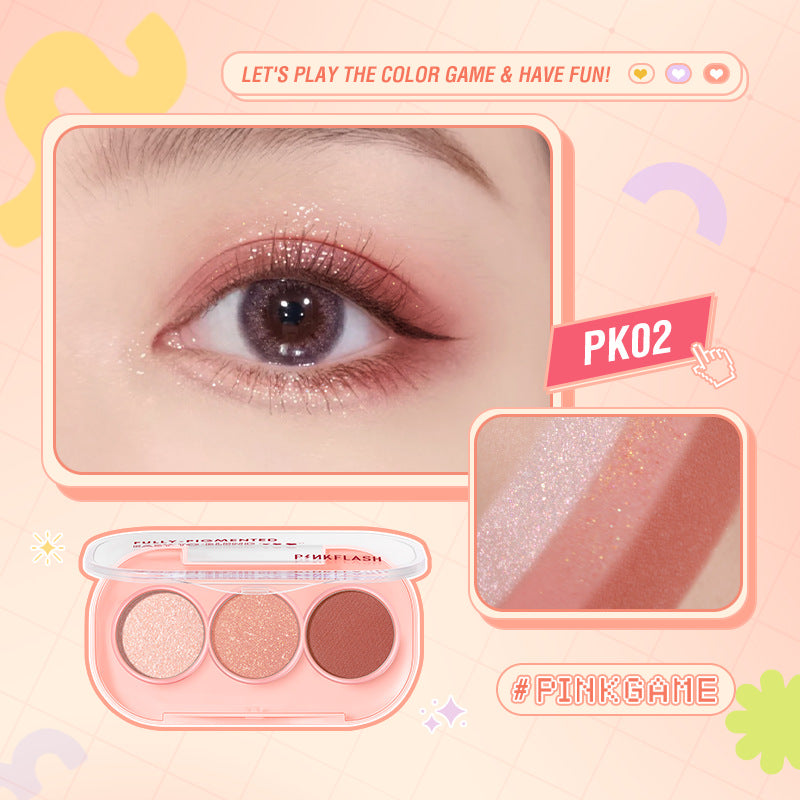 PINKFLASH 3-Color Girly Eyeshadow Palette