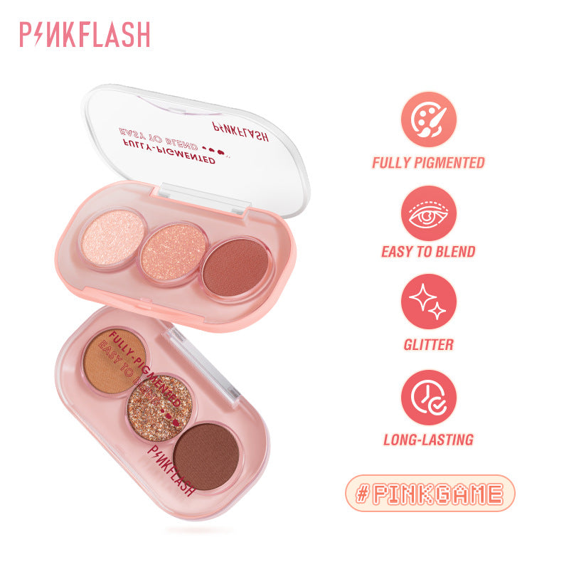 PINKFLASH 3-Color Girly Eyeshadow Palette