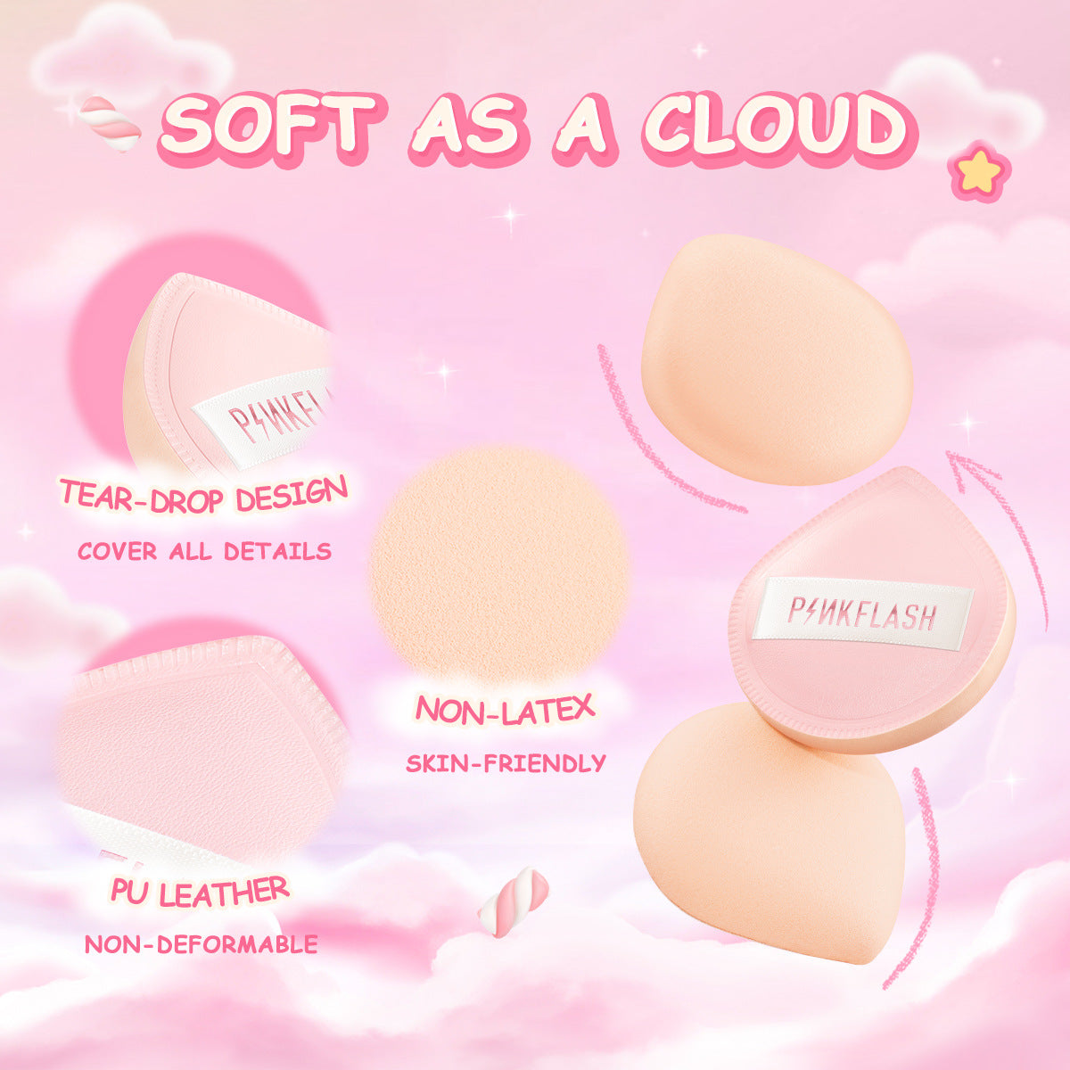 PINKFLASH Ultra-Soft Makeup Blending Sponge