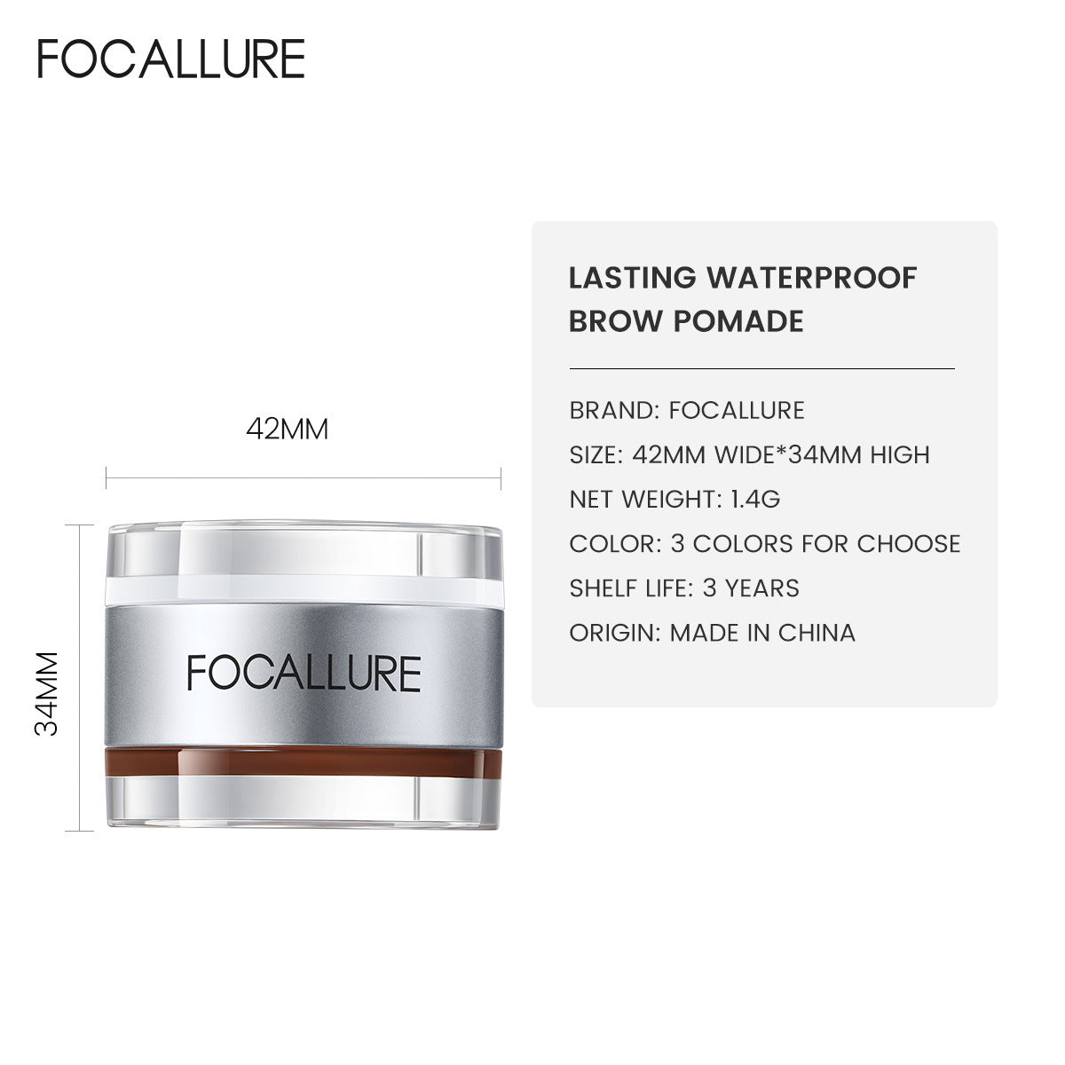 FOCALLURE 2-in-1 Brow Pomade & Setting Gel