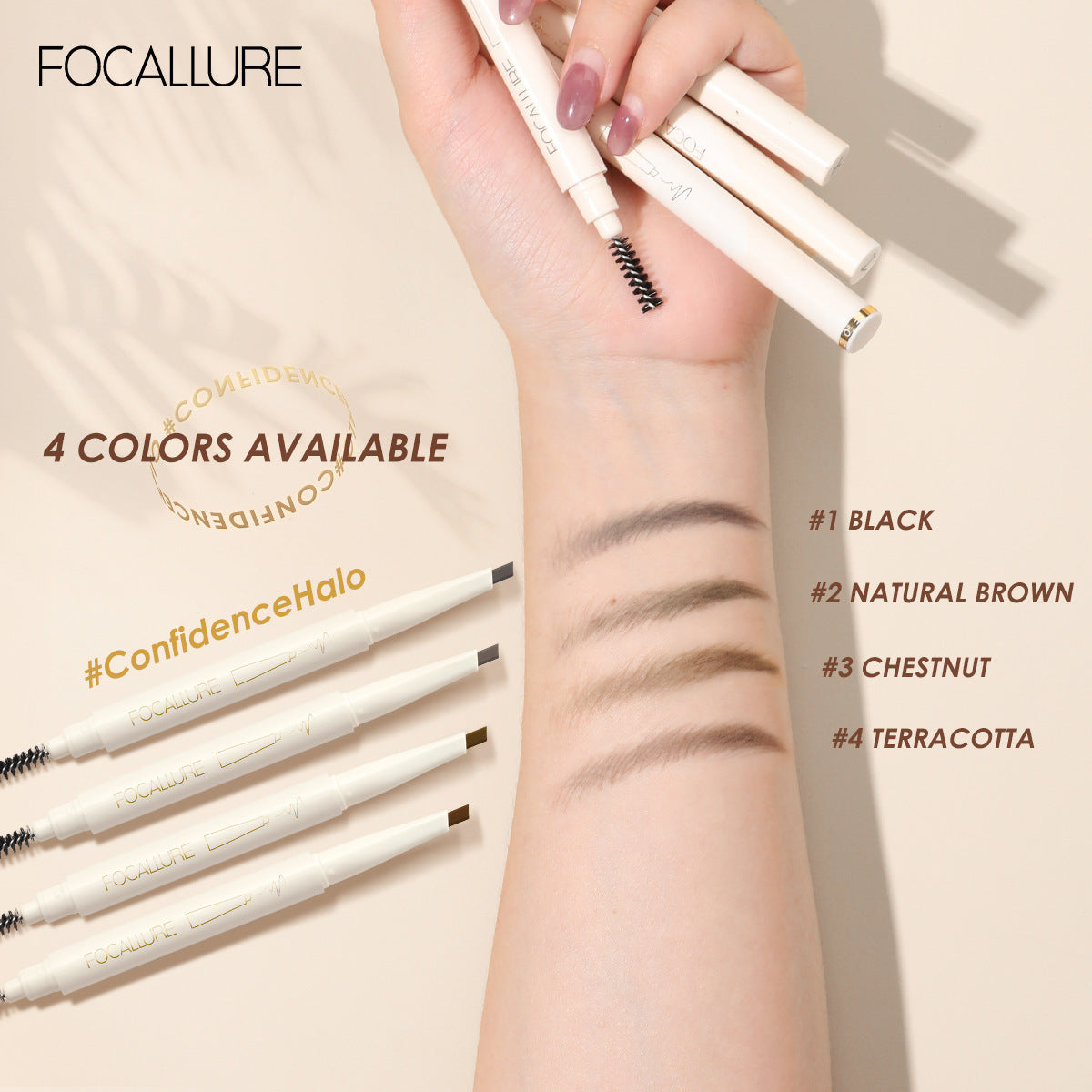 FOCALLURE Beginner Push & Twist Eyebrow Pencil