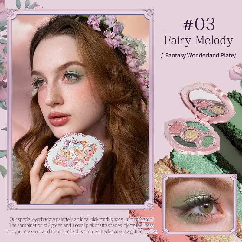 Flower Knows Midsummer Fairytales Collection Embossed Five-Color Eyeshadow Palette 6.5g