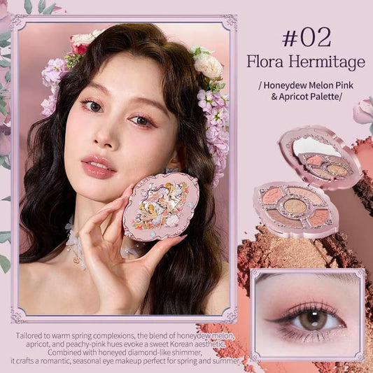 Flower Knows Midsummer Fairytales Collection Embossed Five-Color Eyeshadow Palette 6.5g