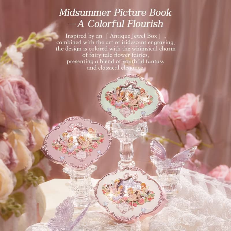 Flower Knows Midsummer Fairytales Collection Embossed Five-Color Eyeshadow Palette 6.5g