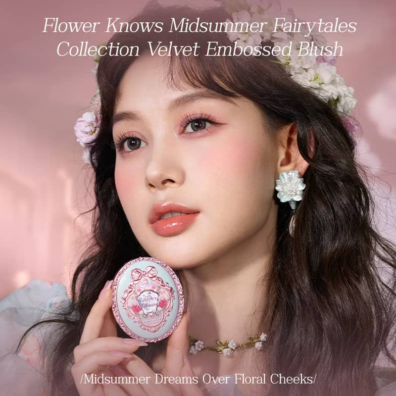 Flower Knows Midsummer Fairytales Collection Velvet Embossed Blush 5g