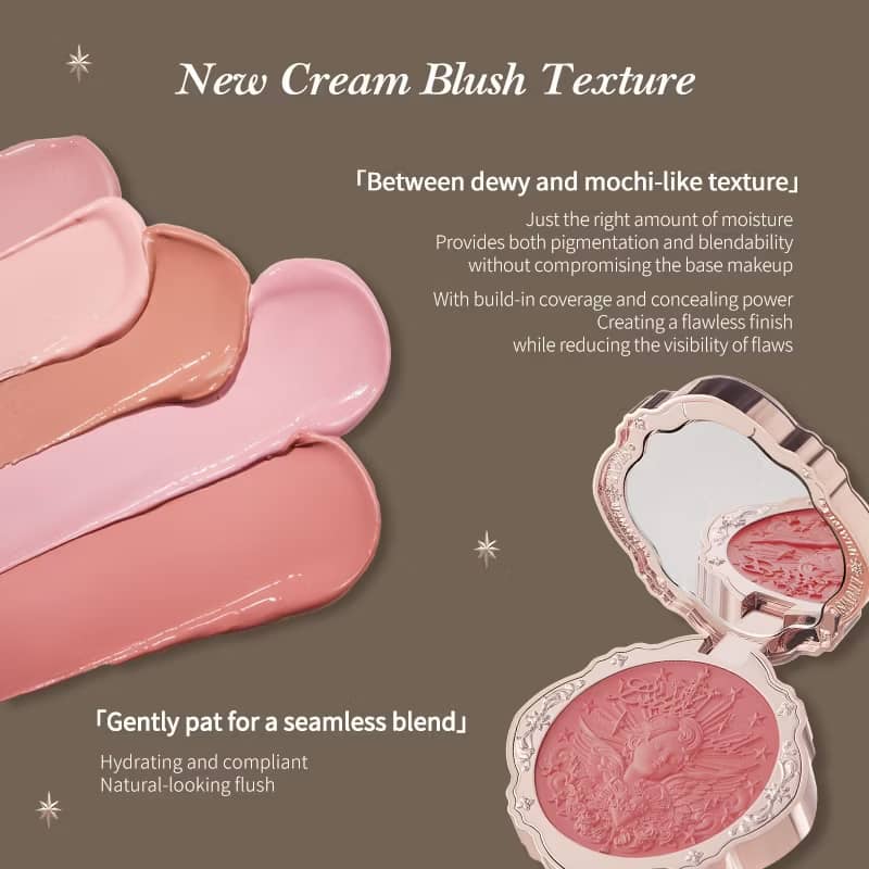 Flower Knows Little Angel Collection Cream Blush 6g Long-Lasting Single Blush Makeup