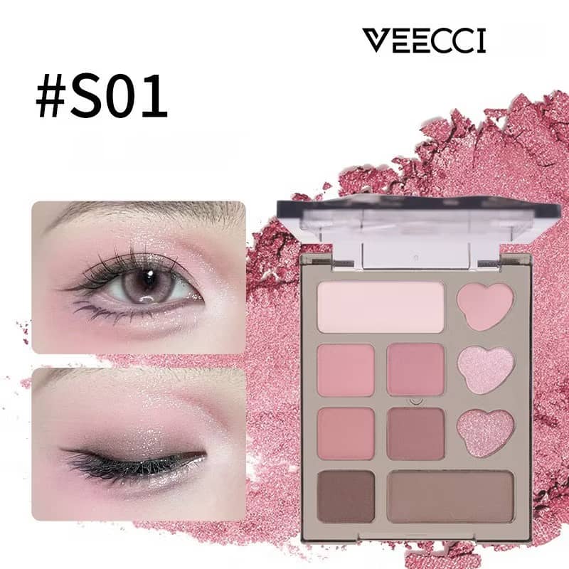 VEECCI 眼影霧面珠光十色多用途便攜眼影盤 4.2g