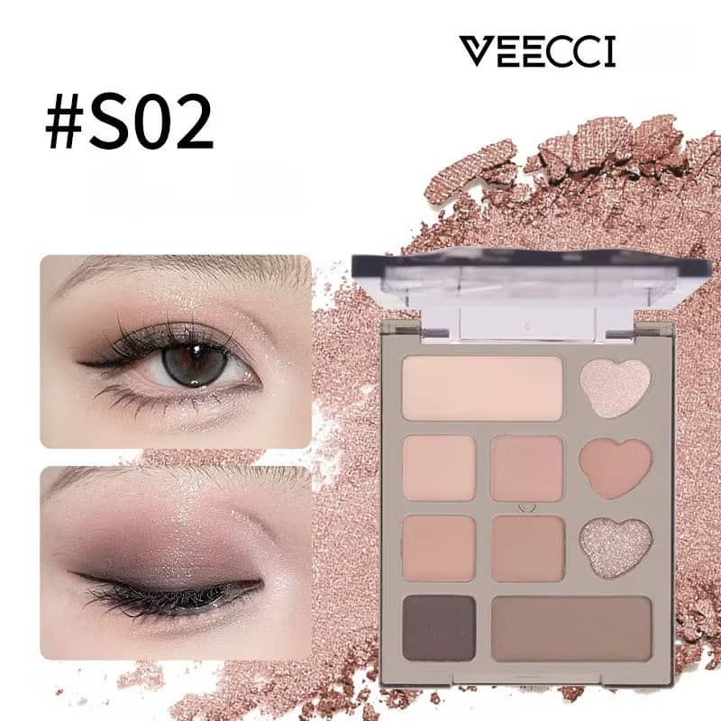 VEECCI 眼影霧面珠光十色多用途便攜眼影盤 4.2g
