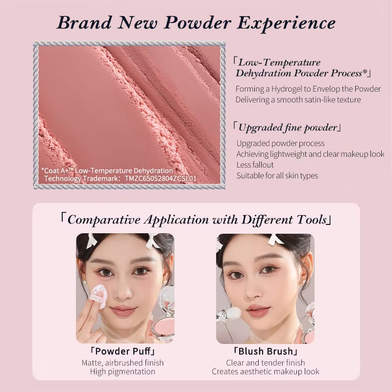 Flower Knows Swan Ballet Series Embossed Soft Blush Powder – 5g
