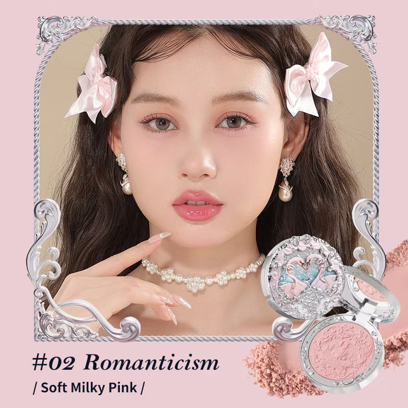 Flower Knows Swan Ballet Series Embossed Soft Blush Powder – 5g