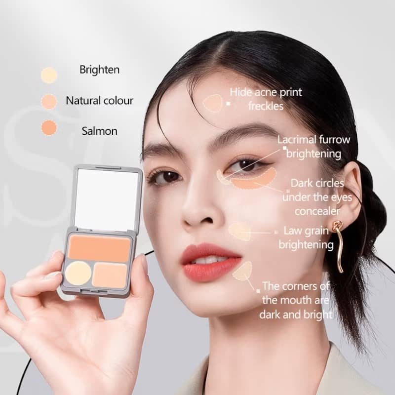 VEECCI 液體粉底遮瑕膏調色盤完美持久遮瑕帶刷