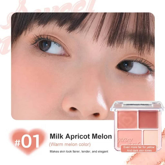JUDYDOLL 4 Color Blush & Highlight Palette