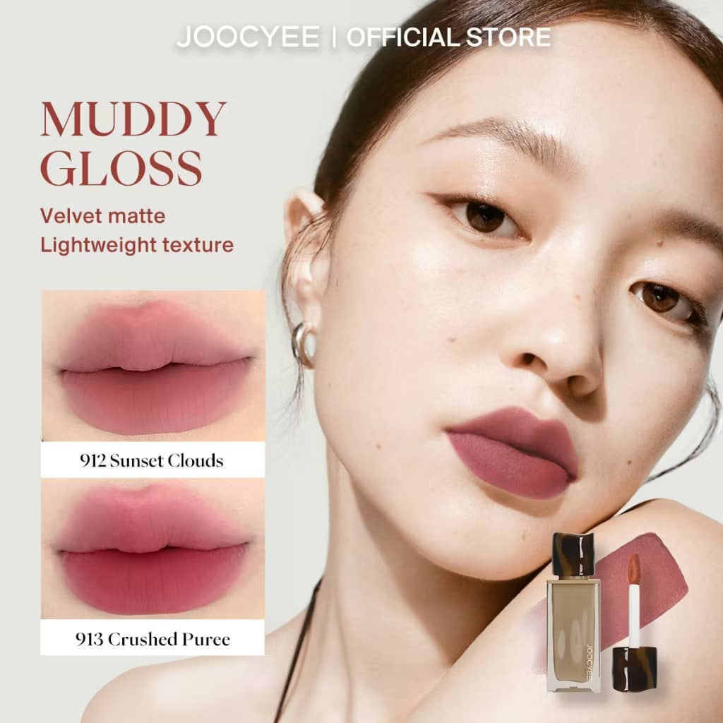 JOOCYEE LIPSTICK MUDDY GLOSS High coverage Lipmatte Clay Beauty Lip Makeup Long-lasting 8 colors