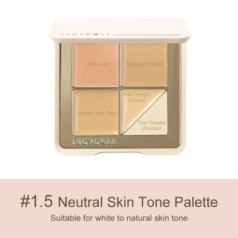 JUDYDOLL Concealer Palette Covering Blemishes Highlighting Concealing Scars Eye Circles 5 Colours