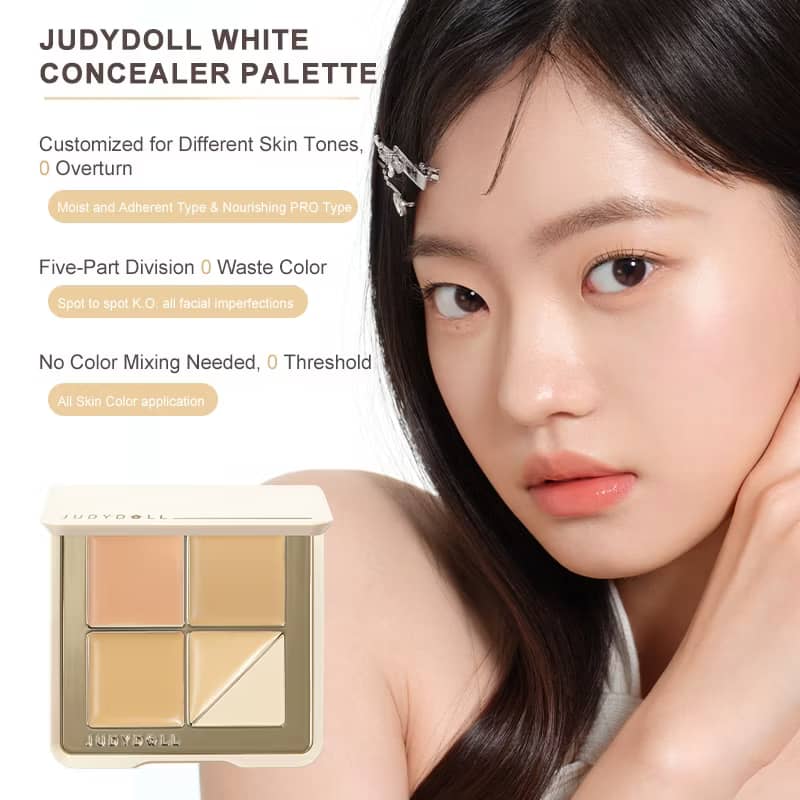 JUDYDOLL Concealer Palette Covering Blemishes Highlighting Concealing Scars Eye Circles 5 Colours
