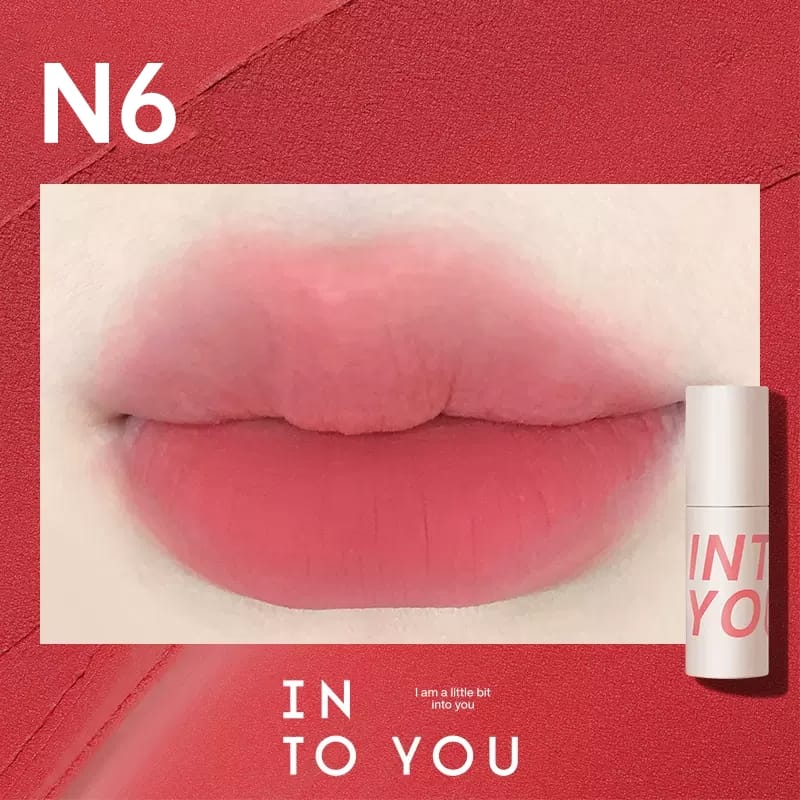 INTO YOU Air Lip Mud Thin Matte Soft Mist Velvet Lip Mud Lipstick Enhances Whiteness Non-stick Lip and Cheek Dual-use Lip Mud