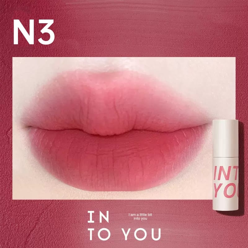 INTO YOU Air Lip Mud Thin Matte Soft Mist Velvet Lip Mud Lipstick Enhances Whiteness Non-stick Lip and Cheek Dual-use Lip Mud