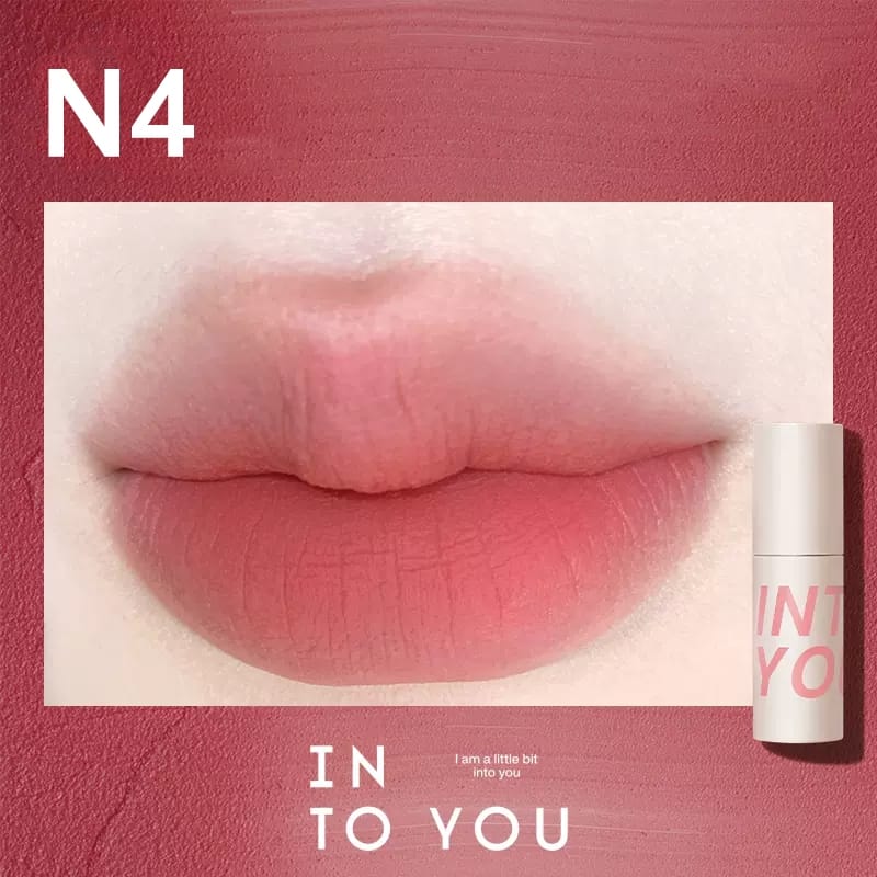 INTO YOU Air Lip Mud Thin Matte Soft Mist Velvet Lip Mud Lipstick Enhances Whiteness Non-stick Lip and Cheek Dual-use Lip Mud