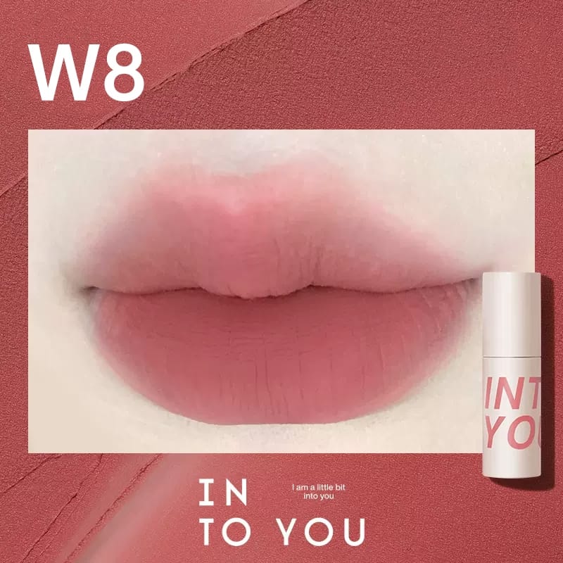 INTO YOU Air Lip Mud Thin Matte Soft Mist Velvet Lip Mud Lipstick Enhances Whiteness Non-stick Lip and Cheek Dual-use Lip Mud