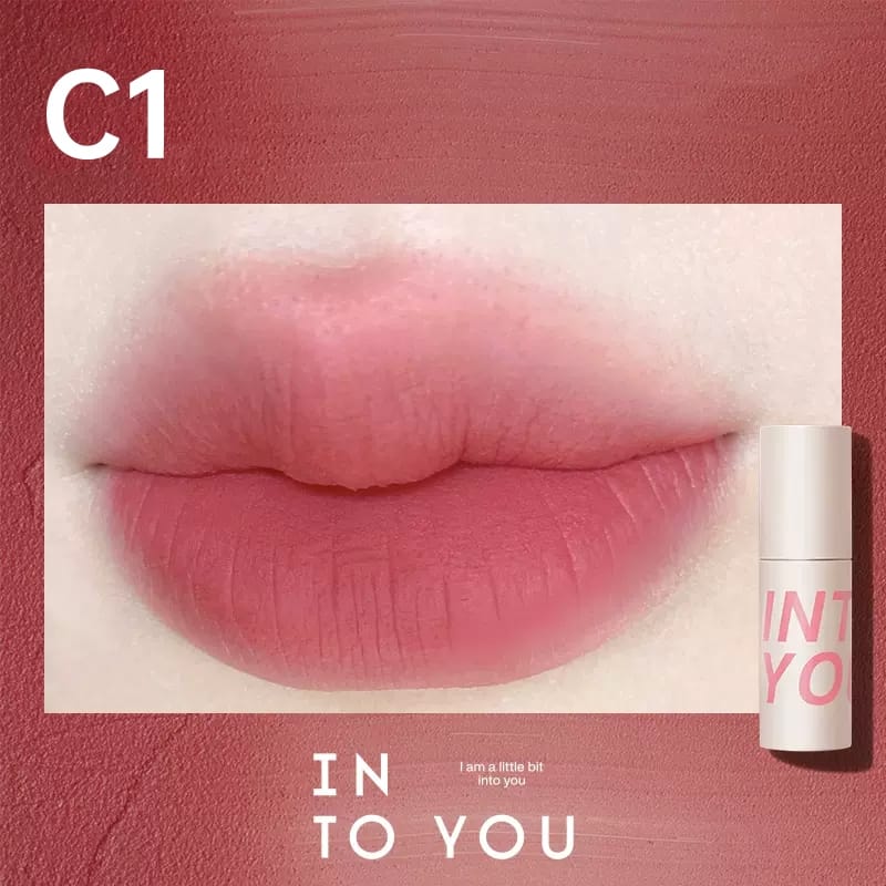 INTO YOU Air Lip Mud Thin Matte Soft Mist Velvet Lip Mud Lipstick Enhances Whiteness Non-stick Lip and Cheek Dual-use Lip Mud