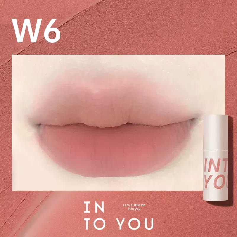 INTO YOU Air Lip Mud Thin Matte Soft Mist Velvet Lip Mud Lipstick Enhances Whiteness Non-stick Lip and Cheek Dual-use Lip Mud