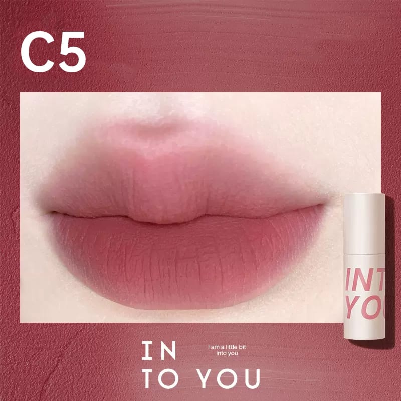 INTO YOU Air Lip Mud Thin Matte Soft Mist Velvet Lip Mud Lipstick Enhances Whiteness Non-stick Lip and Cheek Dual-use Lip Mud