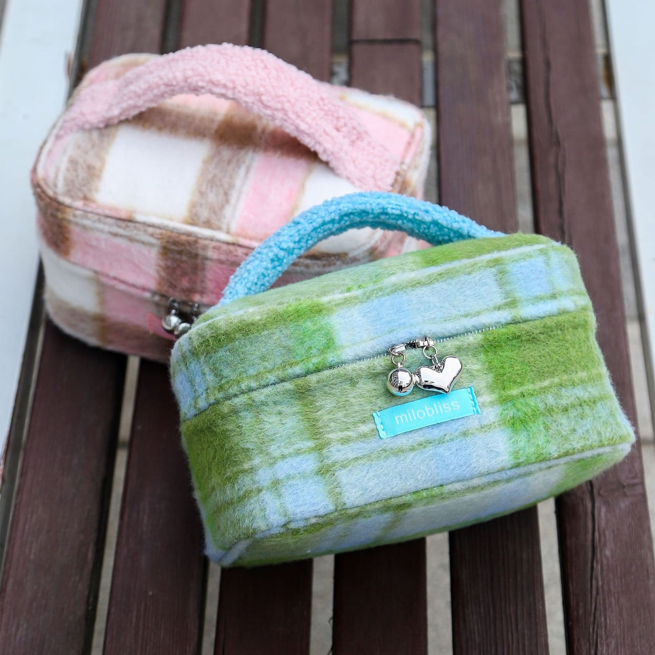 Plaid Faux Sherpa Cosmetic Bag