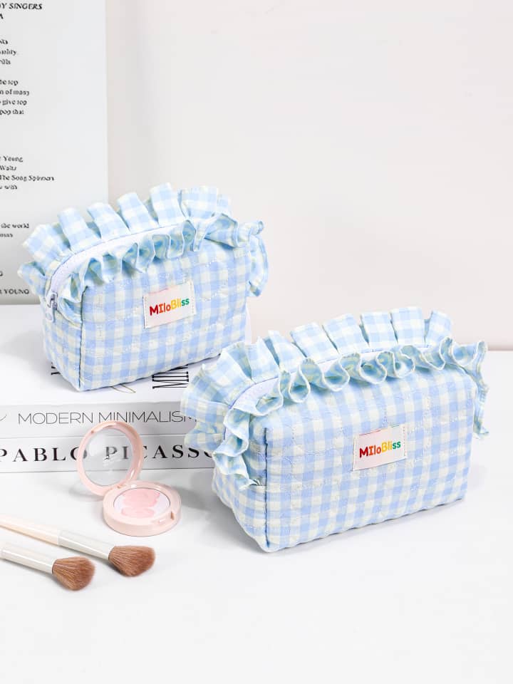 Ruffled Cosmetic Bag – Sweet & Minimalist Style