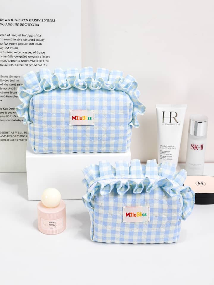 Ruffled Cosmetic Bag – Sweet & Minimalist Style
