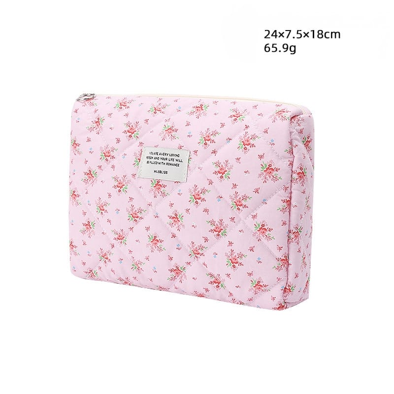 Floral Portable Cotton Makeup Bag