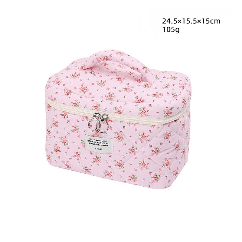 Floral Portable Cotton Makeup Bag