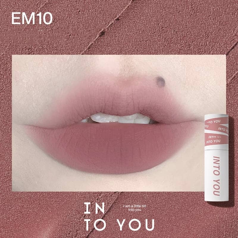 INTO YOU heroine lip mud matte lip and cheek dual-use long-lasting non-stick lip mud lipstick